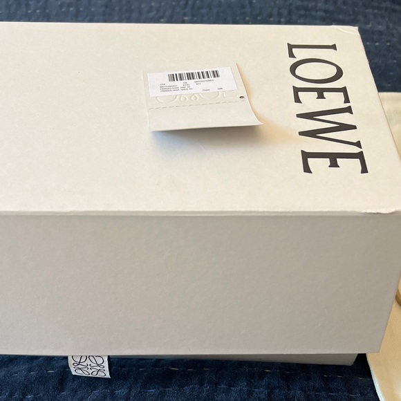 LOEWE x Paula’s Ibiza Suede Calfskin Fringed High Top Loafer - Gold - Picture 9 of 13